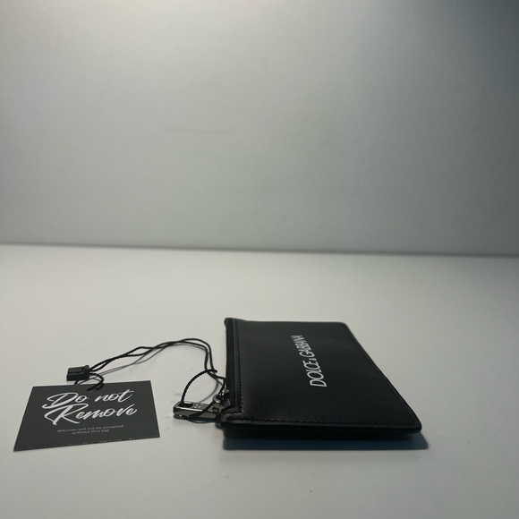 Dolce & Gabbana D&G Vertical Logo Plaque Zippered Leather Cardholder Coin Purse - Picture 9 of 12